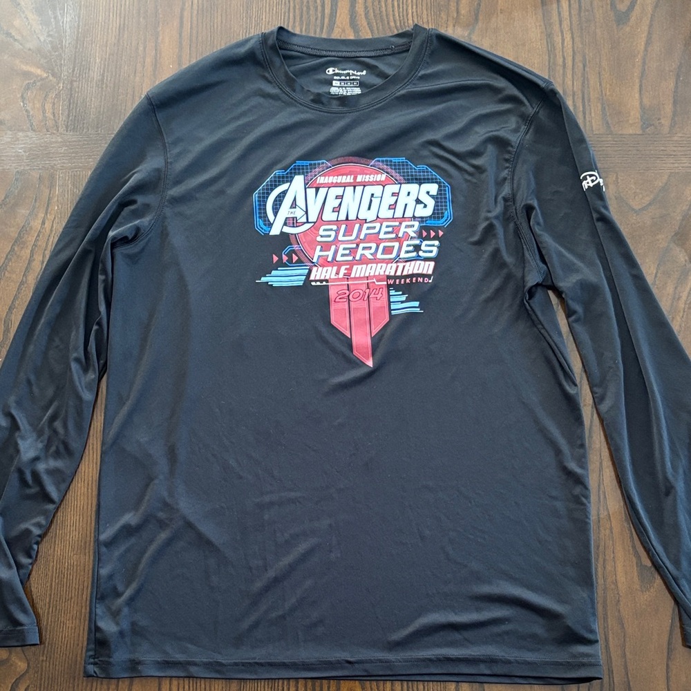 Champion Disneyland Avengers Half Marathon 2014 Jersey long sleeve black medium